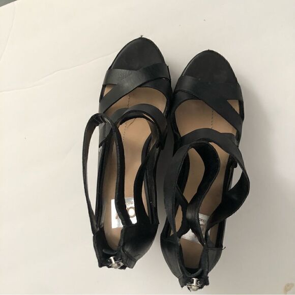 DV Dolce Vita black strappy leather wedge size 10 - Picture 6 of 9